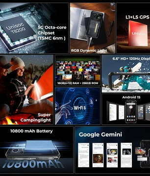 7500mAh 256GB 120Hz Android Hyper 7S 5G Rugged Smartphone
