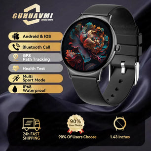 Silica Gel Full Touch Screen Android Round Shaped Digital Smartwatch