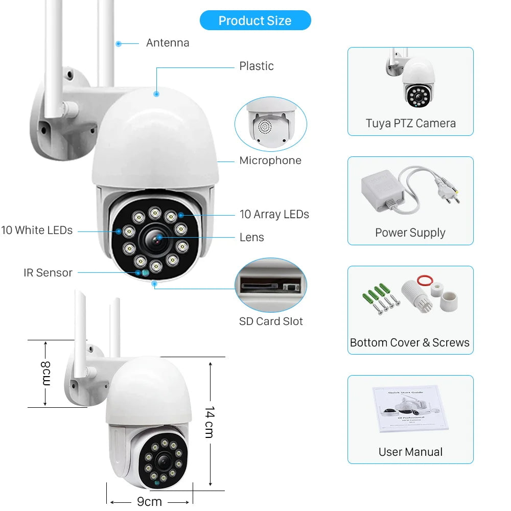 5MP IP66 Waterproof Outdoor 5X Digital Zoom Surveillance Camera