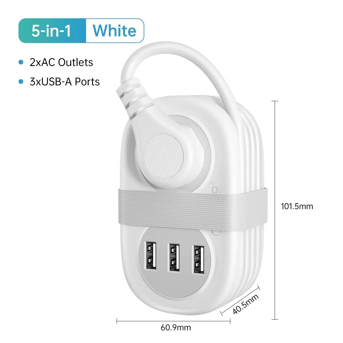 10A High Speed Extension Cord Portable Power Outlet for Travel