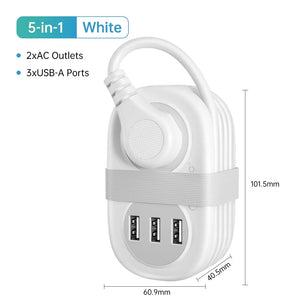 10A High Speed Extension Cord Portable Power Outlet for Travel