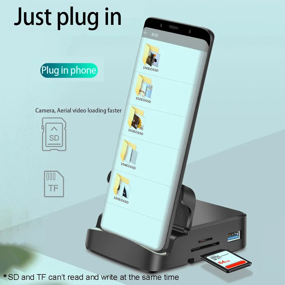 8-IN-1 Aluminum Alloy USB Type-C Splitter Docking Station Hub