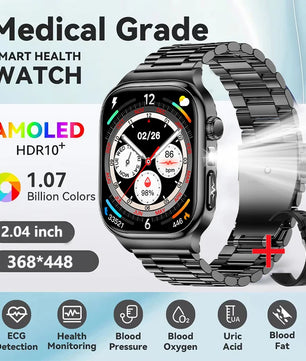 Silica Gel Waterproof Android Square Heart Rate Tracker Smartwatch