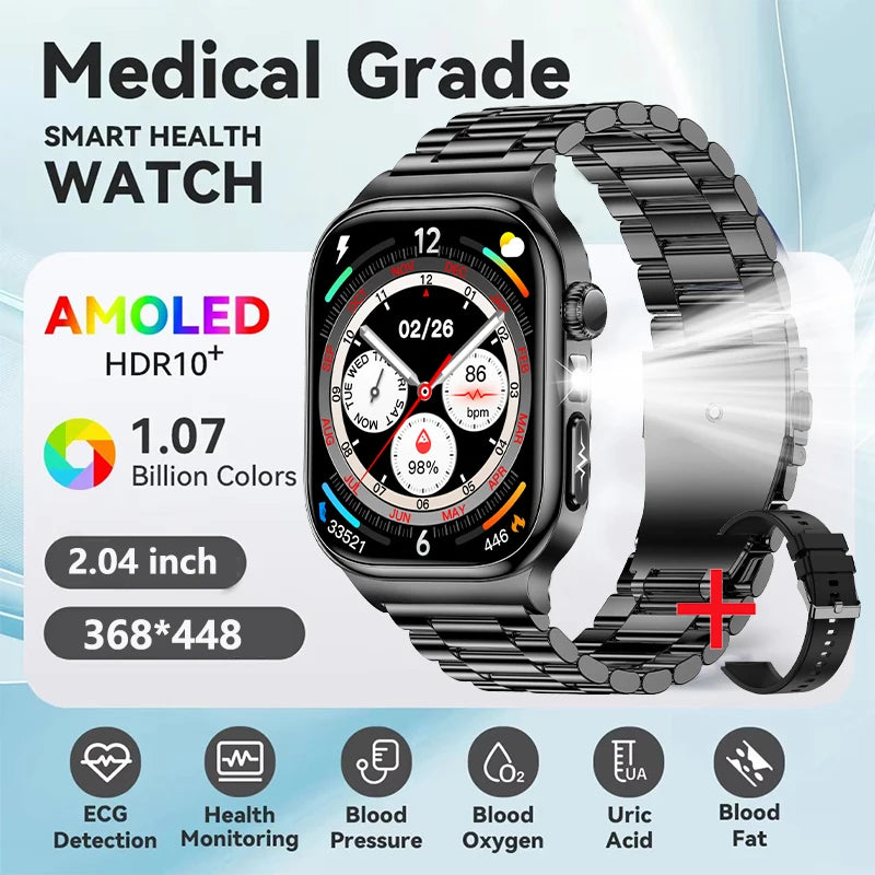 Silica Gel Waterproof Android Square Heart Rate Tracker Smartwatch