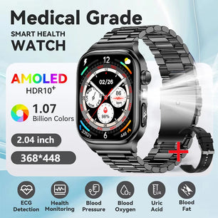 Silica Gel Waterproof Android Square Heart Rate Tracker Smartwatch