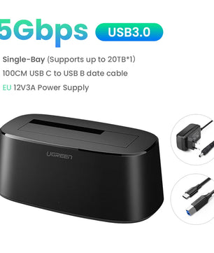 Ugreen Plastic Dual Bay USB 3.0 Adapter HDD Docking Station