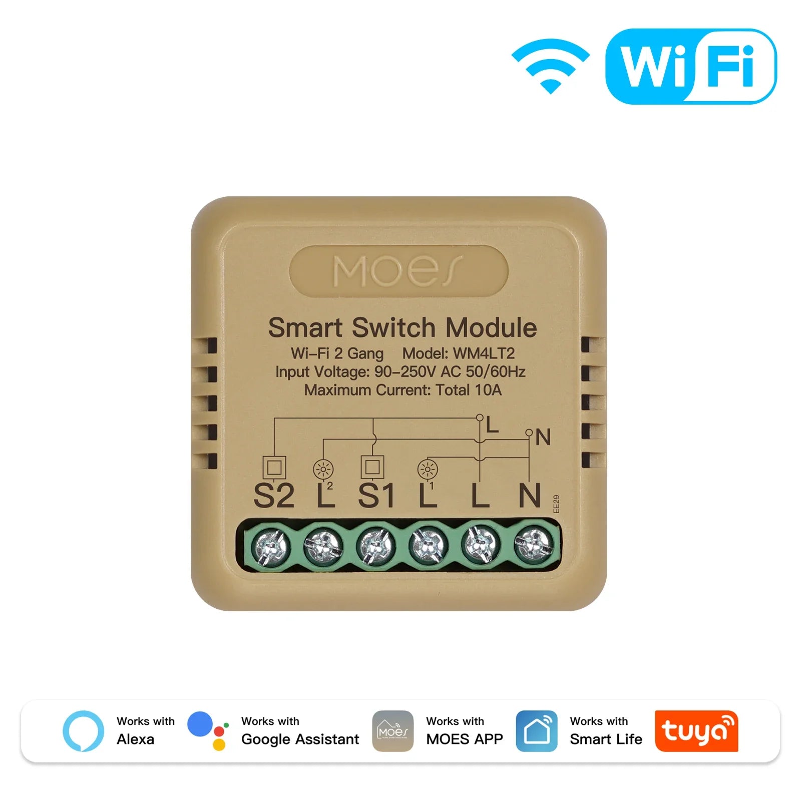 MOES WiFi Zigbee Smart Switch Module 1-4 Gang with Voice Control