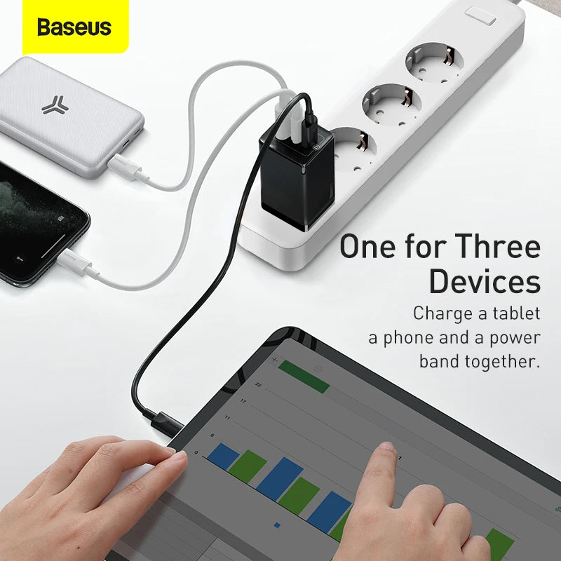 Baseus 65W USB Type-C Charger For iPhone 12 Pro Max and MacBook