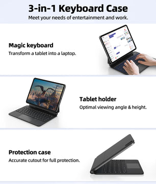 11 Inches Wireless Magnetic Magic Keyboard Case for Apple iPad