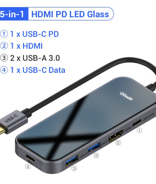 Aluminum Alloy USB 3.1 HDMI Type-C Compatible Docking Station Hub