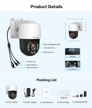 Boavision 8MP IP Optical Zoom Vehicle Detection Security Camera