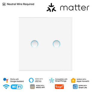 MOES WiFi Smart Glass Panel Light Switch with Alexa Google Home