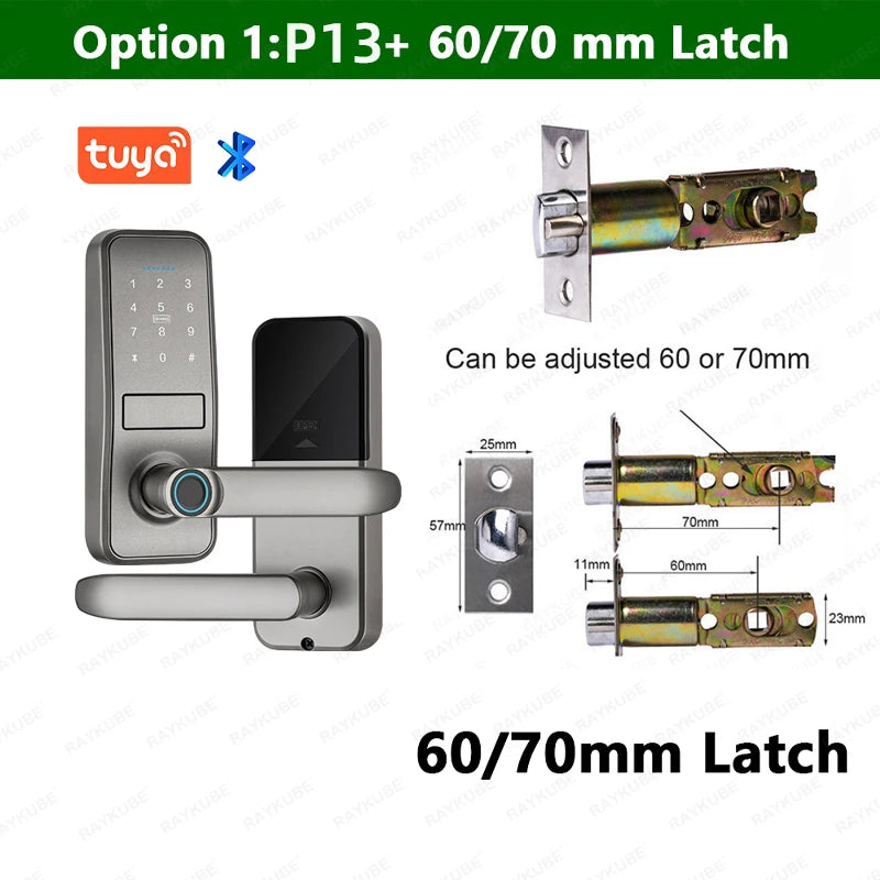 Aluminium Alloy Fingerprint Bluetooth Reversible Handle Door Lock