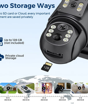 1080p 8MP 4K HD Solar WiFi Normal Supply Dual Lens Security Camera