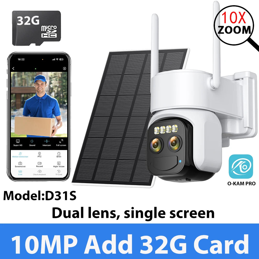 10MP 10X Zoom Solar Wireless Outdoor HD Surveillance Camera