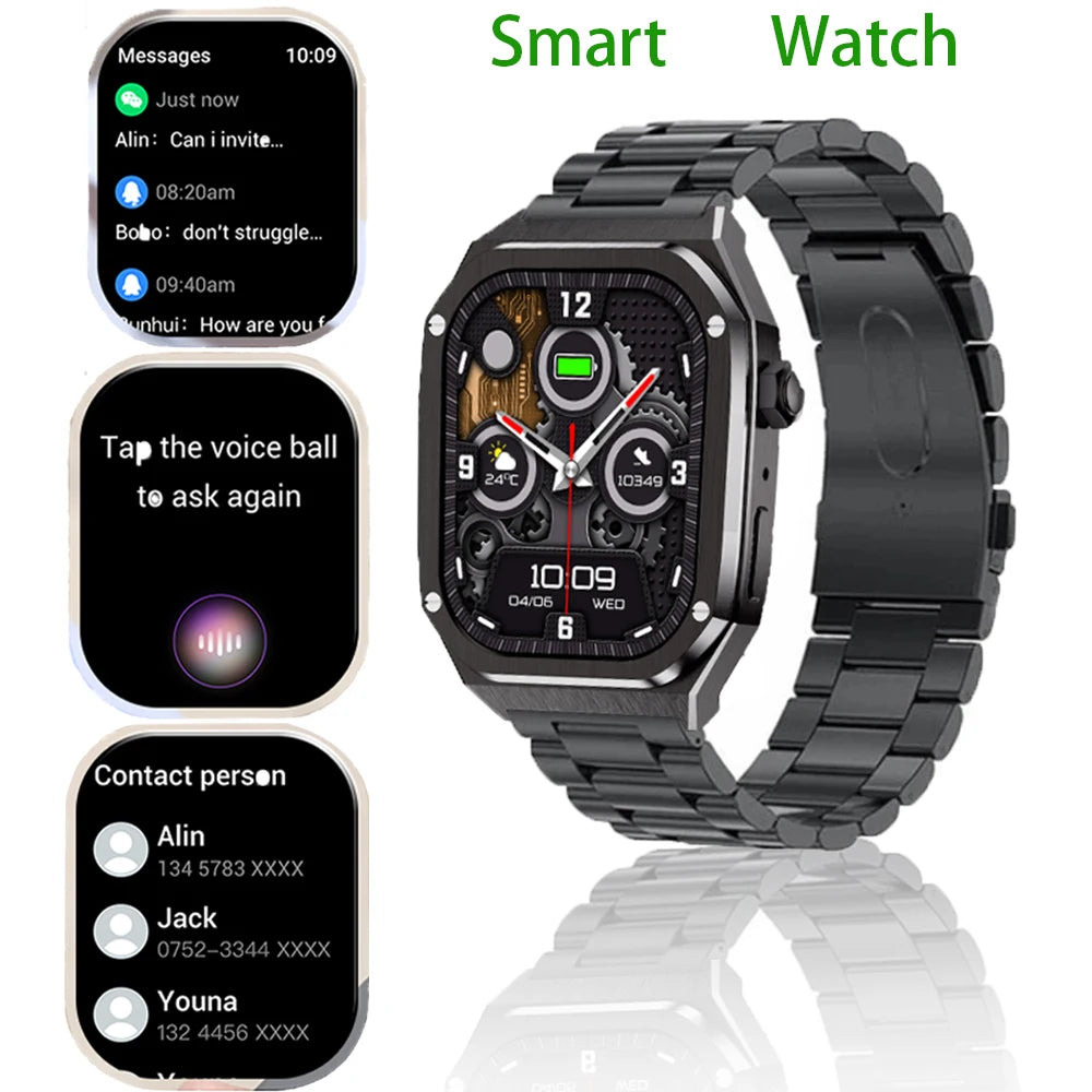 Silica Gel Waterproof Amoled Full Touch Screen Bluetooth Smartwatch