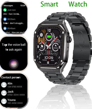 Silica Gel Waterproof Amoled Full Touch Screen Bluetooth Smartwatch