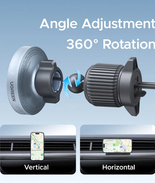 Ugreen 15W ABS USB Type-C Car Magnetic Car Holder For iPhone