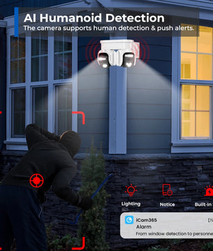 IP66 8MP Dual Lens 10X Digital Zoom Outdoor Surveillance Camera