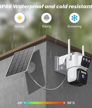 1080P 8MP 4K Dual Lens Solar Powered Wireless Camera