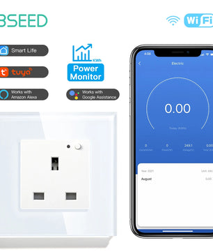 Bseed 13A Glass Panel Wireless WIFI Control Smart Power Socket