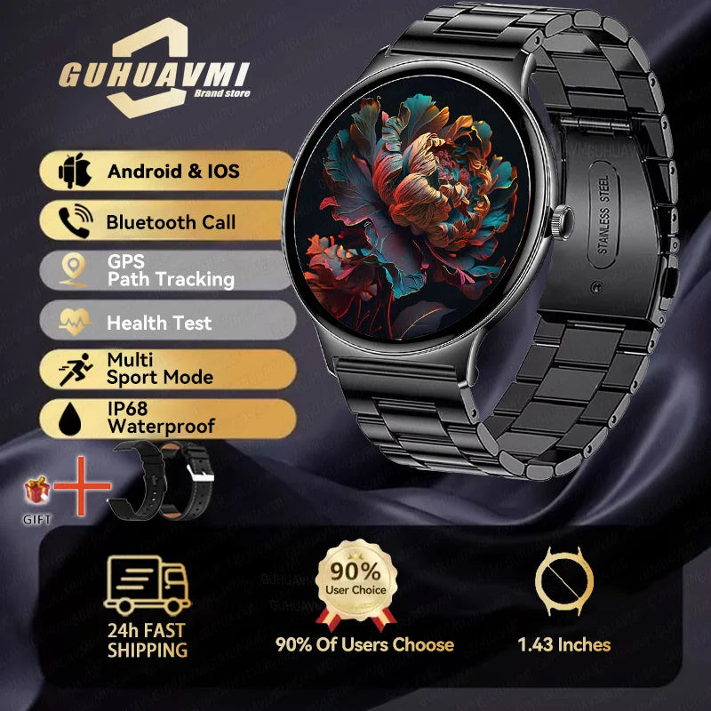 Silica Gel Full Touch Screen Android Round Shaped Digital Smartwatch
