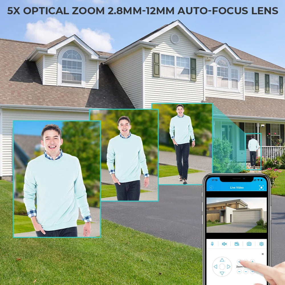 8MP PoE 48V Waterproof CCTV Security Optical Zoom Camera