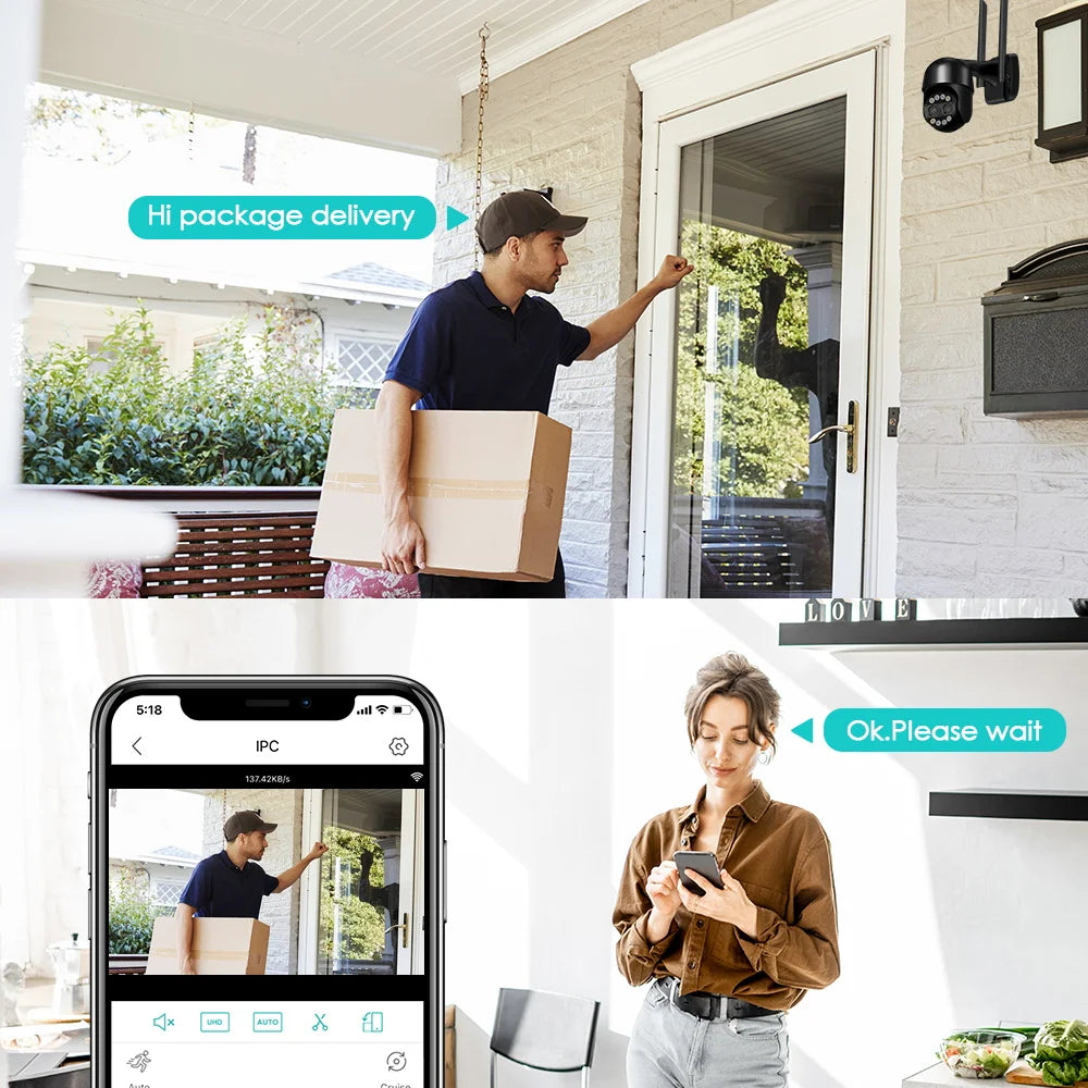 IP66 8MP 8X Zoom Dual Lens Surveillance Dome Camera