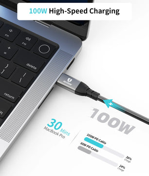 40Gbps Aluminum Alloy USB PD100W Type-C Fast Charging Cable
