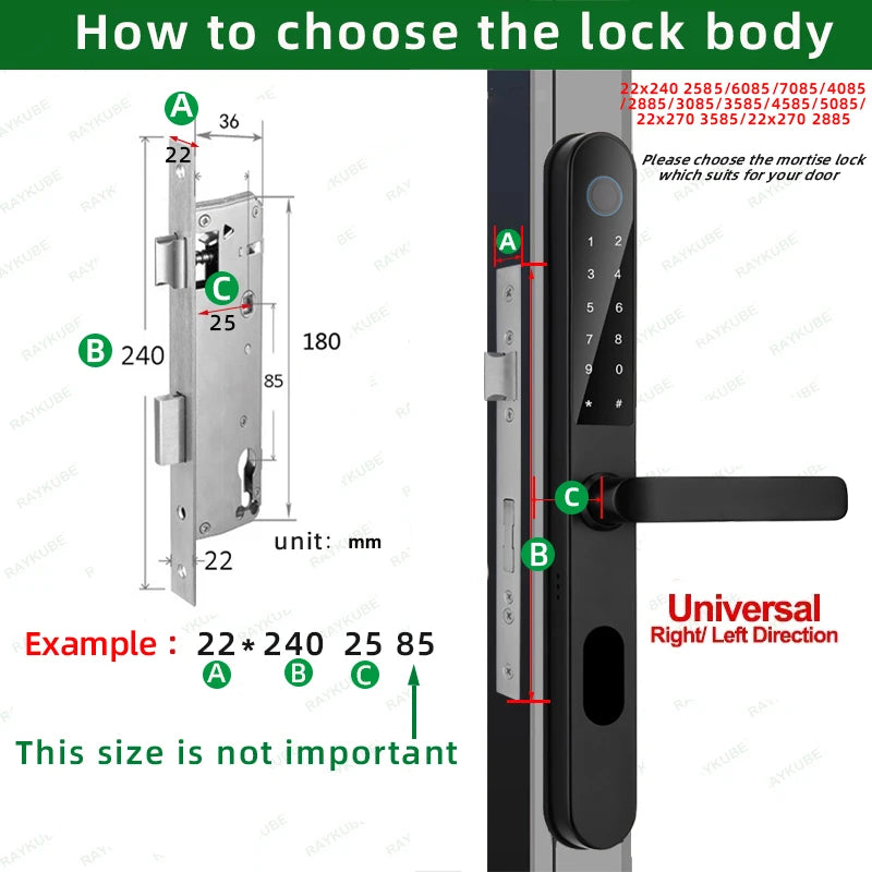Aluminium Alloy Waterproof Bluetooth Reversible Handle Door Lock