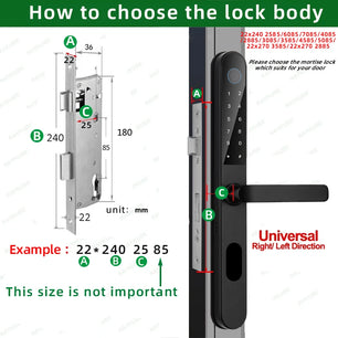 Aluminium Alloy Waterproof Bluetooth Reversible Handle Door Lock