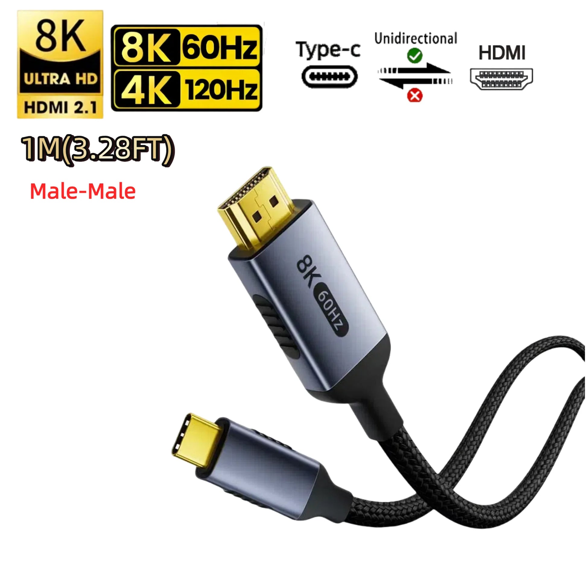 Aluminium 6mm HDMI-Compatible 1.4 Cable For MacBook