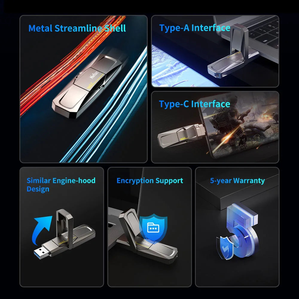 128GB - 1TB 550MB/s USB 3.2 Gen 2 Multifunctional Solid State Drive