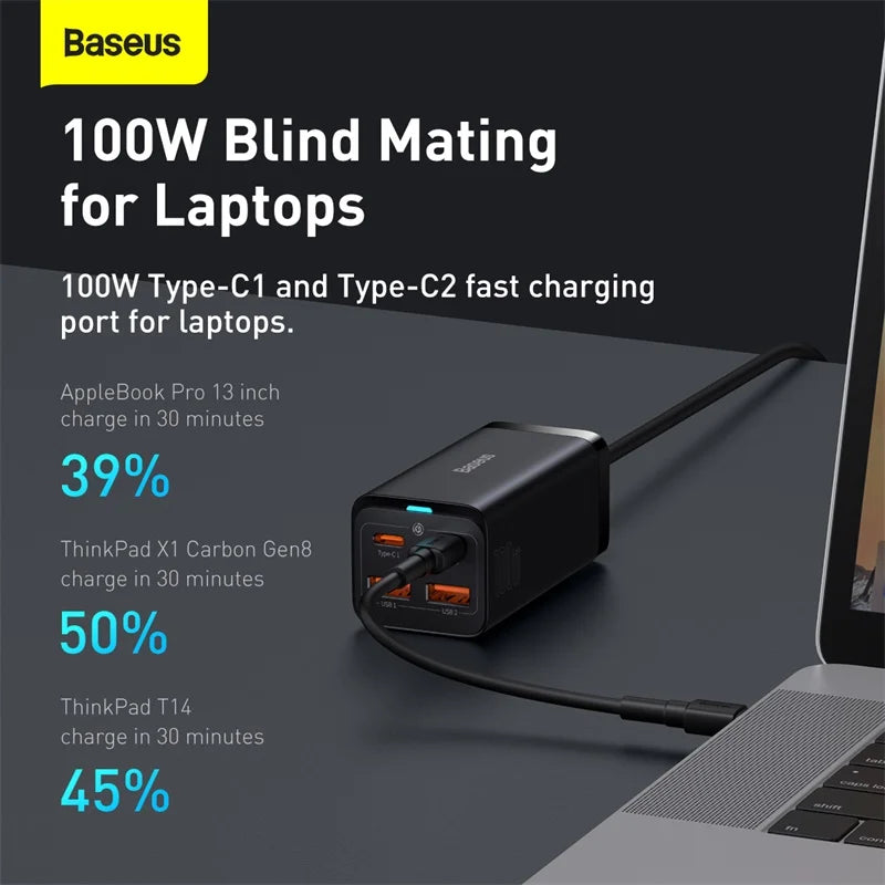 Baseus 100W USB Type-C Fast Charger For MacBook iPhone Xiaomi