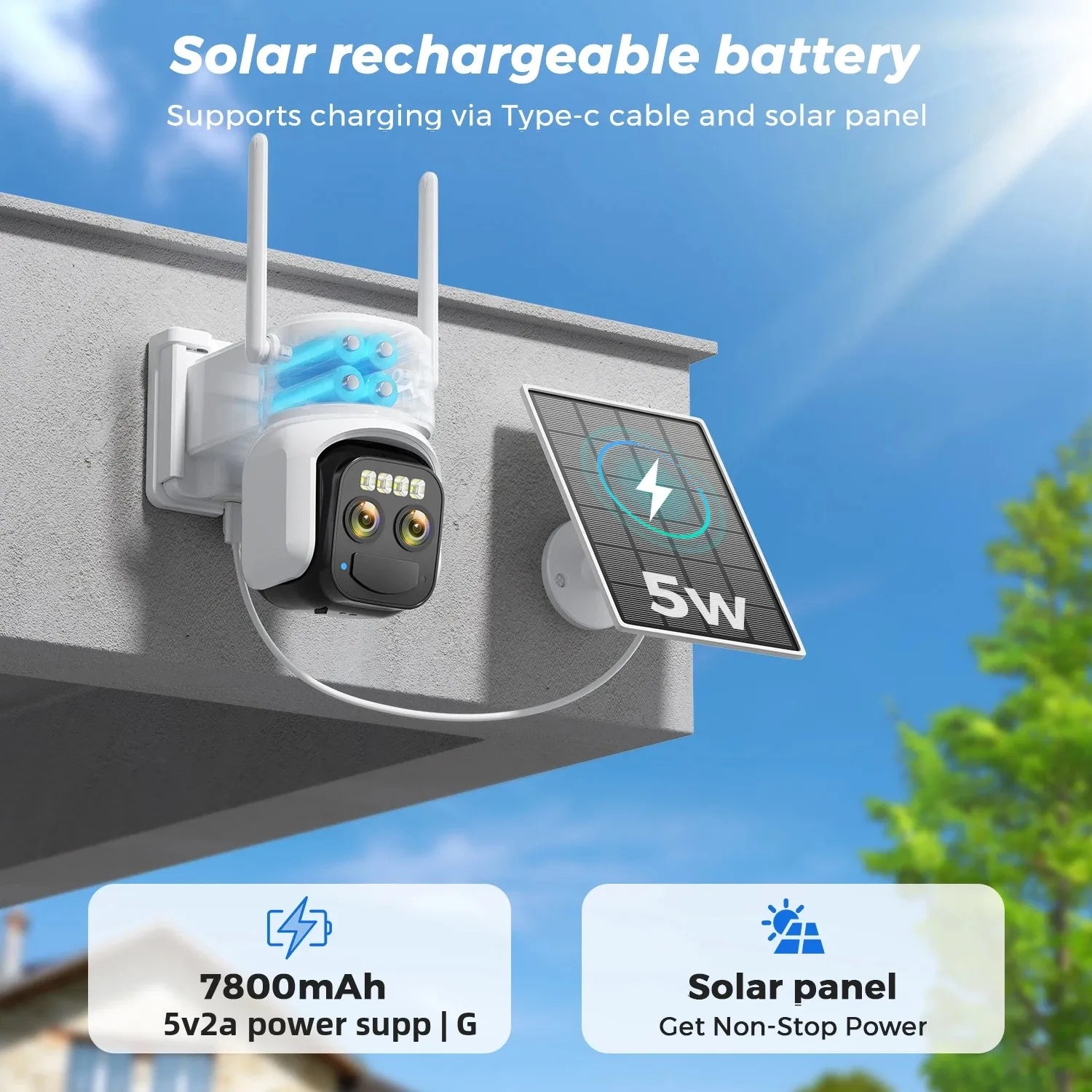 10MP 5K Wireless Solar Wifi Outdoor Surveillance Camera