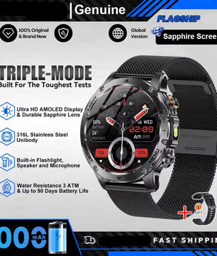 Silica Gel Waterproof Android Round Shape On-Wrist Smartwatch