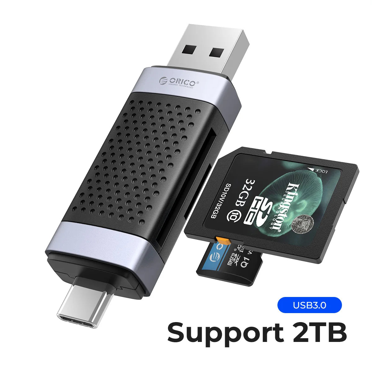 USB 3.0 Aluminium Alloy External Installation Memory Card Adapter