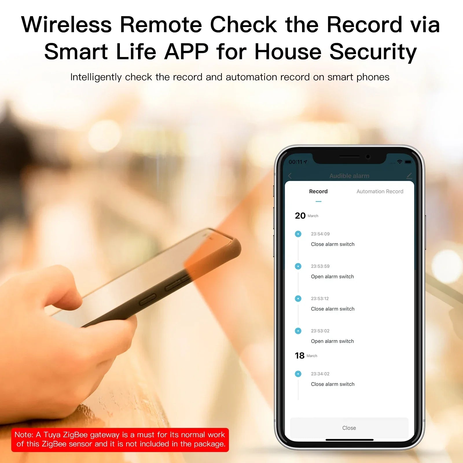 Moes 2.4GHz Plastic Smart Home Security Sound Light Siren Sensor