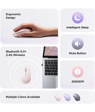 Ugreen Wireless Mouse 2.4G Bluetooth Dual Mode Portable Mouse