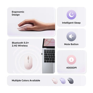 Ugreen Wireless Mouse 2.4G Bluetooth Dual Mode Portable Mouse