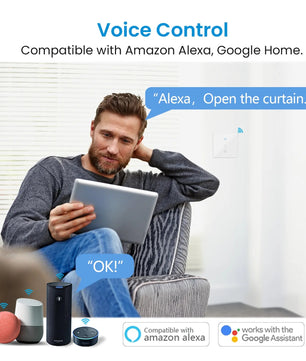 LoraTap 240V 600W Plastic WiFi Rolling Blinds Curtain Switch