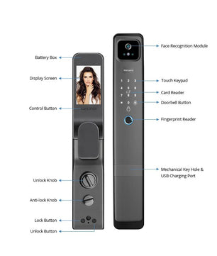 RayKube Aluminium Alloy Fingerprint Digital Smart Door Lock