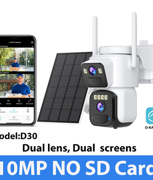 10MP 5K Wireless Solar Wifi Dual Lens Surveillance Camera