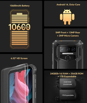 WP23 Plus 4G Rugged Android Normal Screen Fast Charging Smartphone