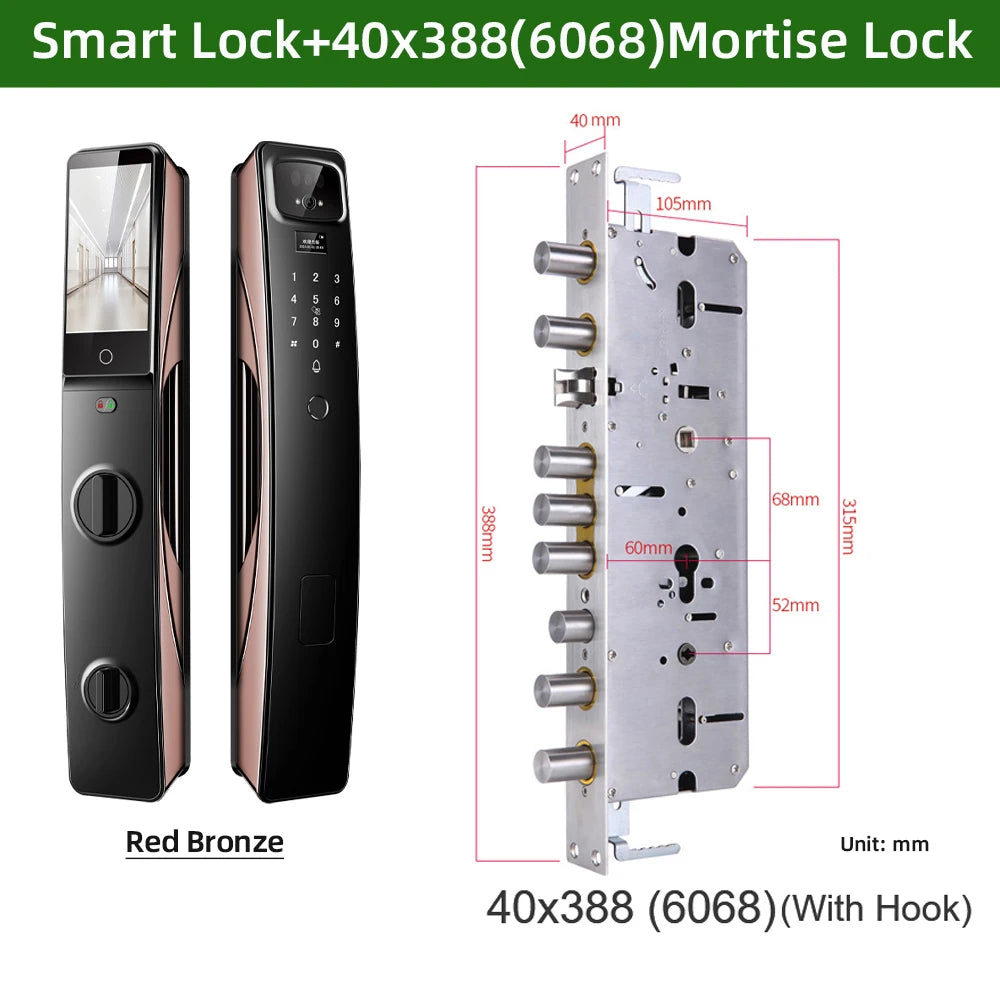 Aluminium Alloy Digital Fingerprint WIFI Reversible Smart Lock
