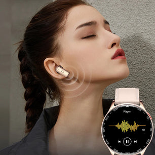 2-In-1 Silica Gel Waterproof Bluetooth Earphones With Smartwatch