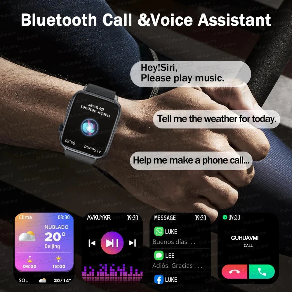 Rubber Waterproof Android Square Shaped Amoled Screen Smartwatch