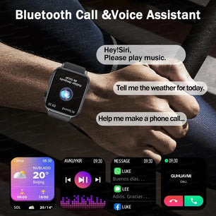 Rubber Waterproof Android Square Shaped Amoled Screen Smartwatch