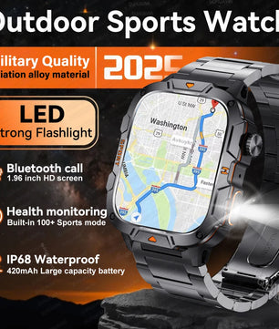 Fine Steel Waterproof Android Square Shaped Amoled Screen Smartwatch