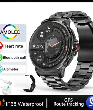 Silica Gel Waterproof Bluetooth Fitness Tracker Round Smartwatch